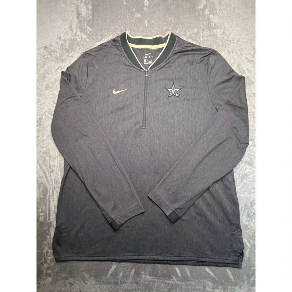 Nike Vanderbilt Pullover Mens XL Grey Dri-FIT 1/4‎ Zip Training Top NCAA